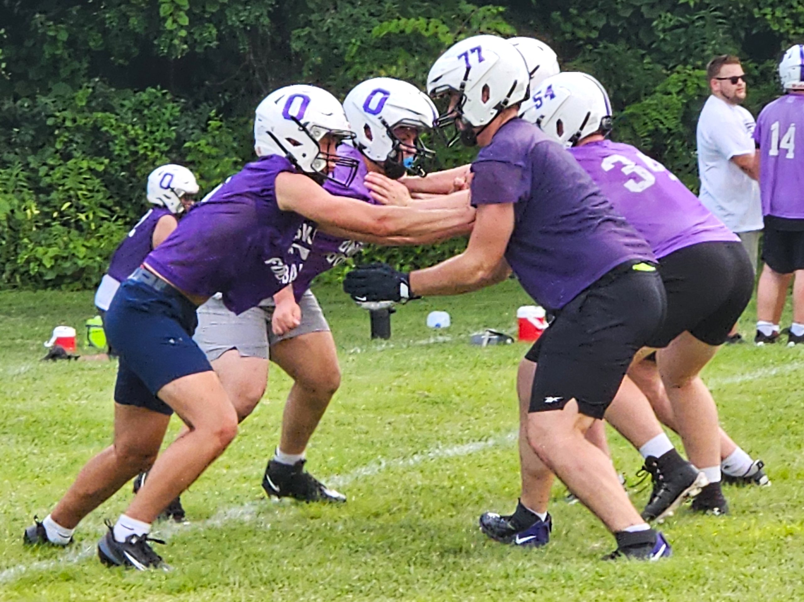 The Onalaska High School football team worked out on its practice field on Monday. -- TODD SOMMERFELDT PHOTO