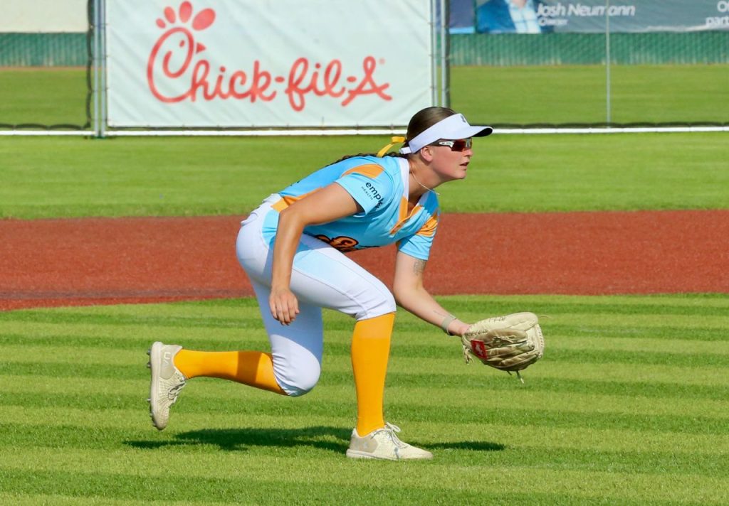 The La Crosse Steam hosted the Minot Honeybees in a Northwoods League softball game on July 13. -- CRAIG JOHNSON PHOTO