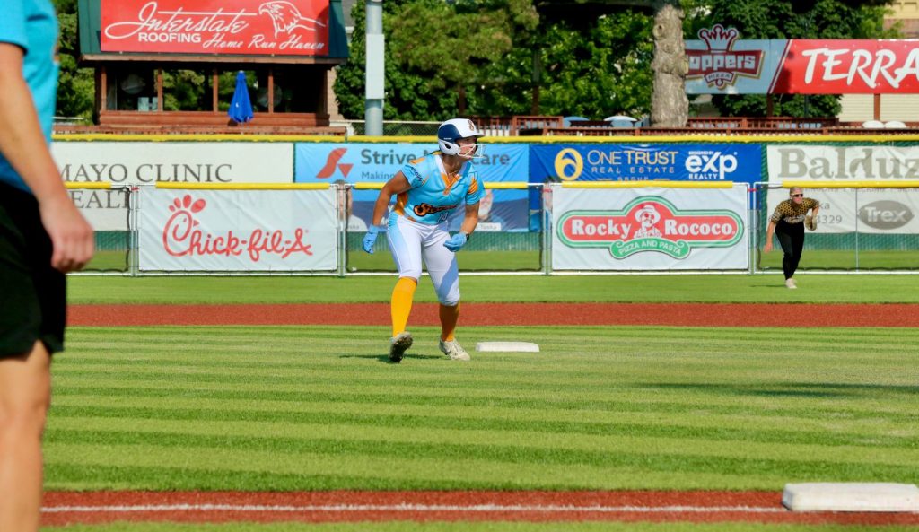 The La Crosse Steam hosted the Minot Honeybees in a Northwoods League softball game on July 13. -- CRAIG JOHNSON PHOTO