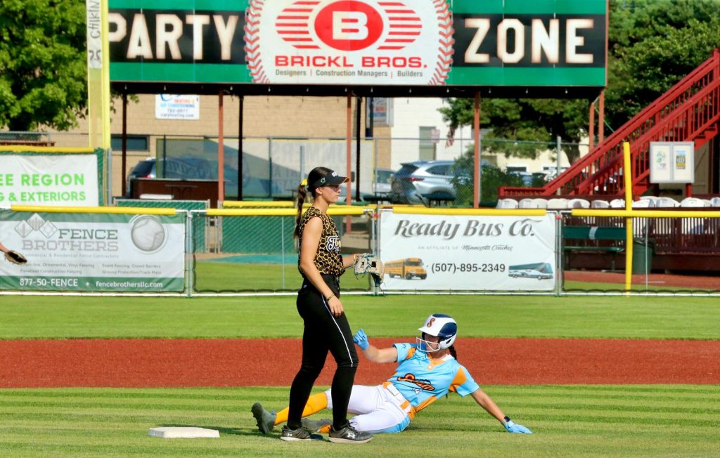 The La Crosse Steam hosted the Minot Honeybees in a Northwoods League softball game on July 13. -- CRAIG JOHNSON PHOTO