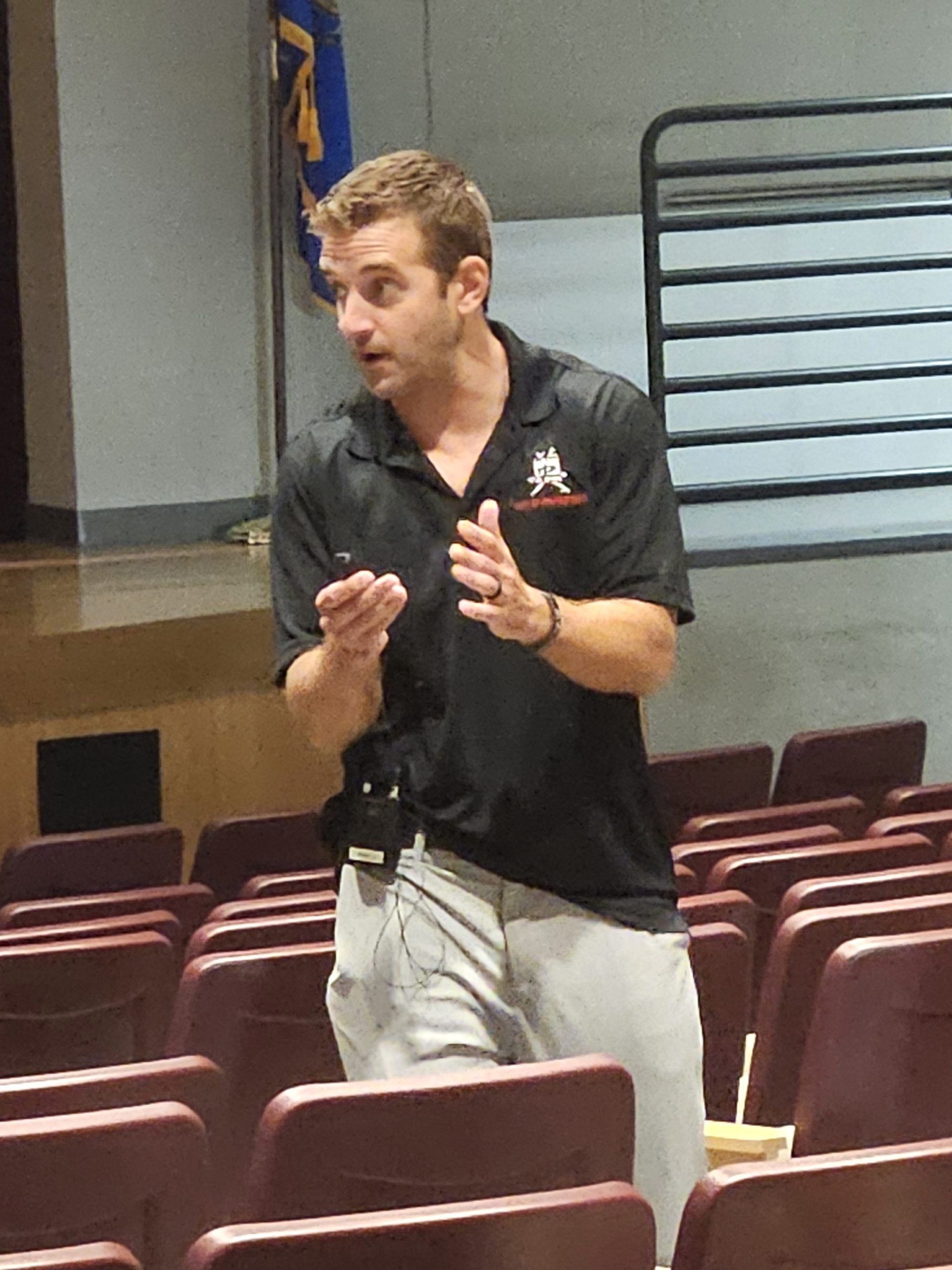 Levi Nelson speaks to Holmen High School coaches about connecting with their athletes. -- TODD SOMMERFELDT PHOTO