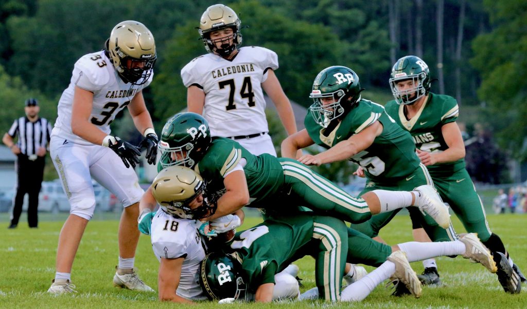 The Caledonia football team had trouble while resuming its rivalry with Rushford-Peterson on Friday. -- CRAIG JOHNSON PHOTO