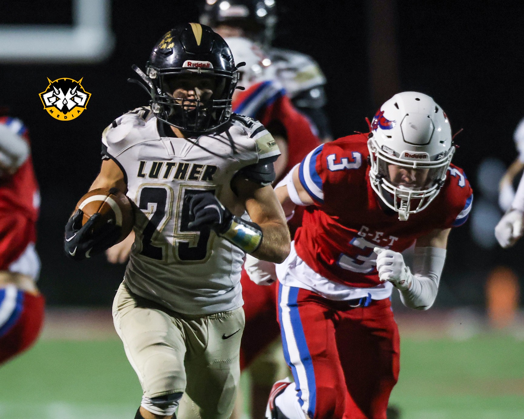 Onalaska Luther junior Logan Pierec runs free during the Knights; game at G-E-T on Friday. -- PHOTO BY NATE BEIER/GX3 MEDIA