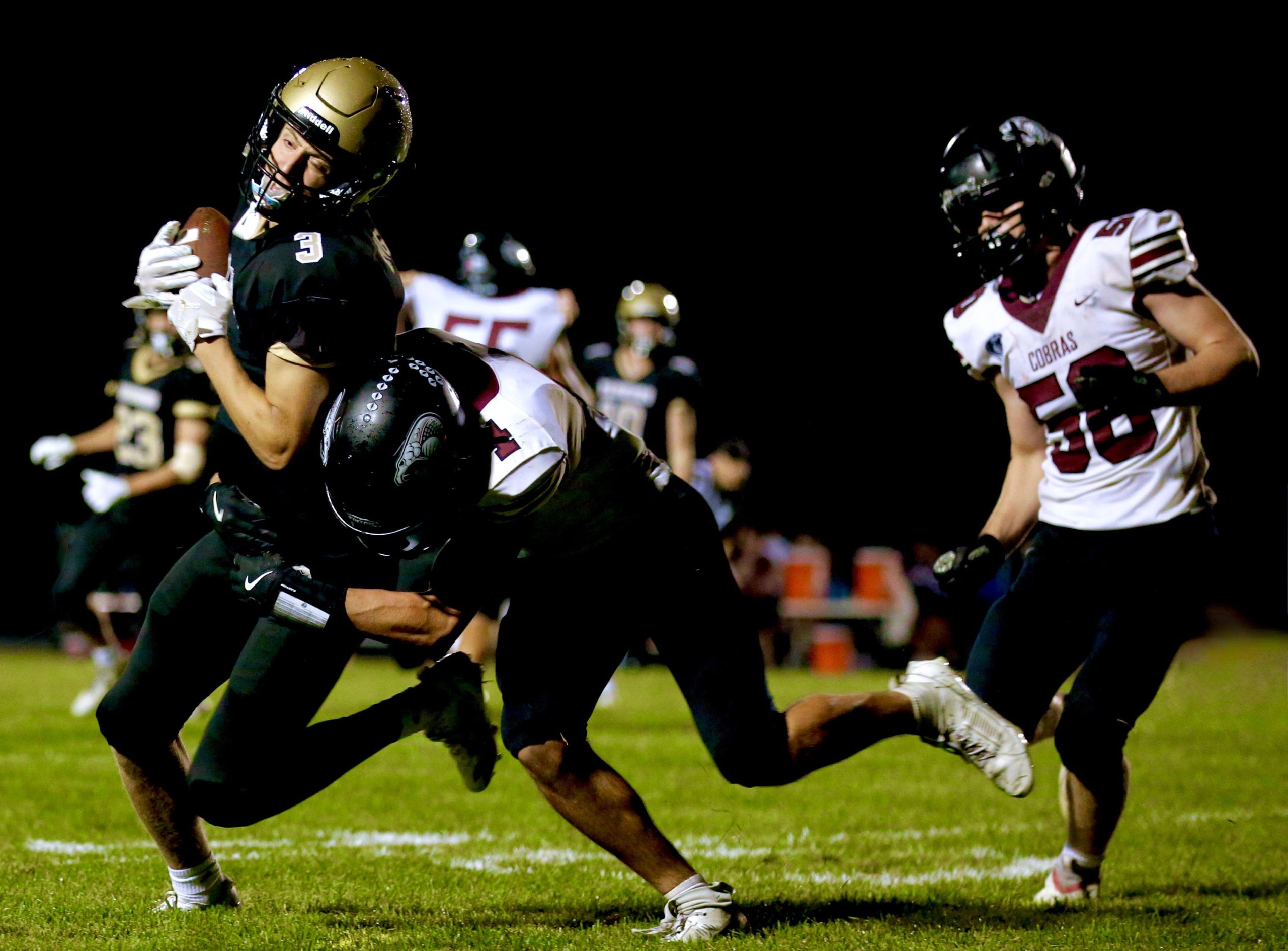 Caledonia sophomore Grant King makes a catch against Triton on Friday. -- CRAIG JOHNSON PHOTO