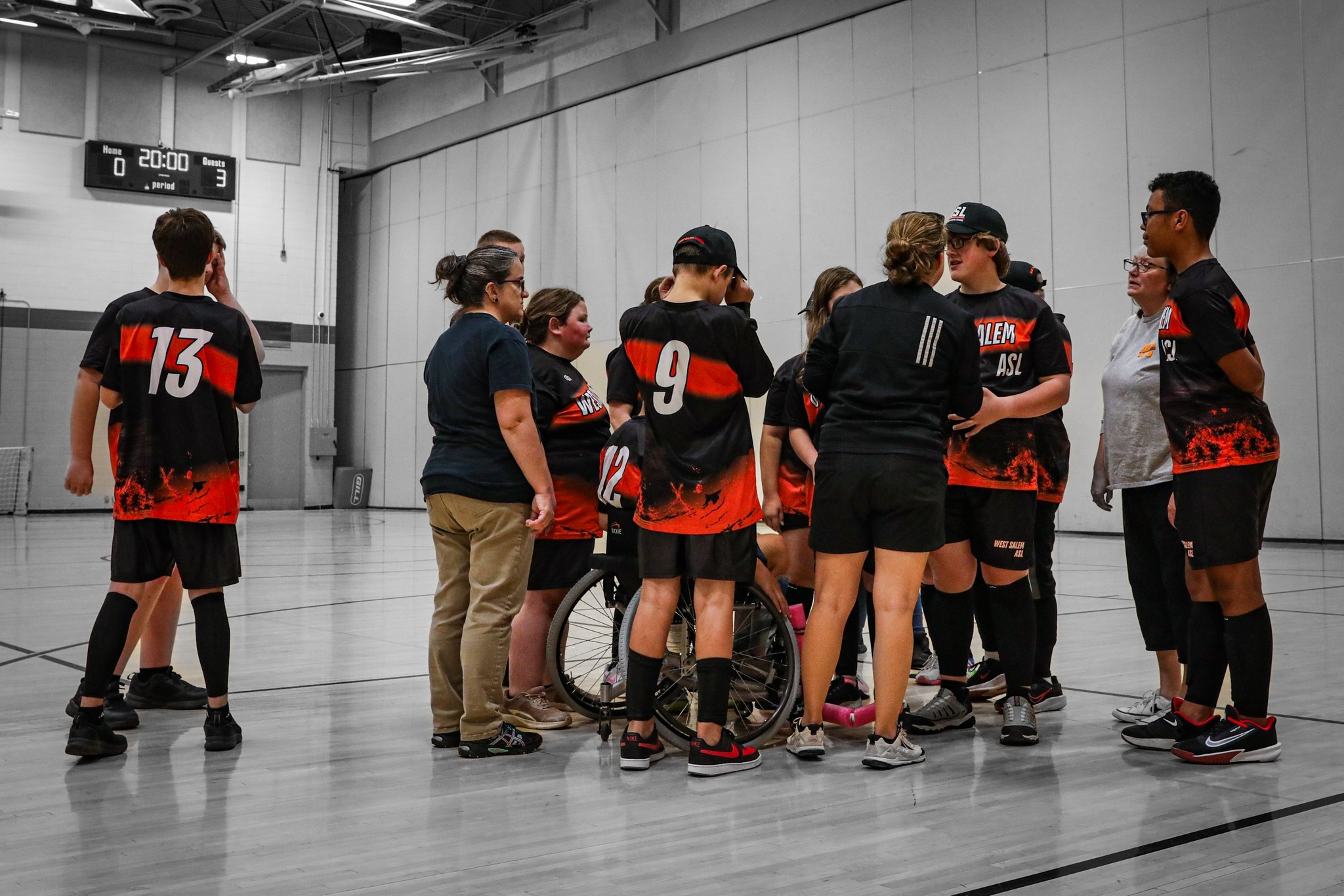 The West Salem/Bangor ASL soccer team talks during a game against Onalaska. -- SUBMITTED PHOTO