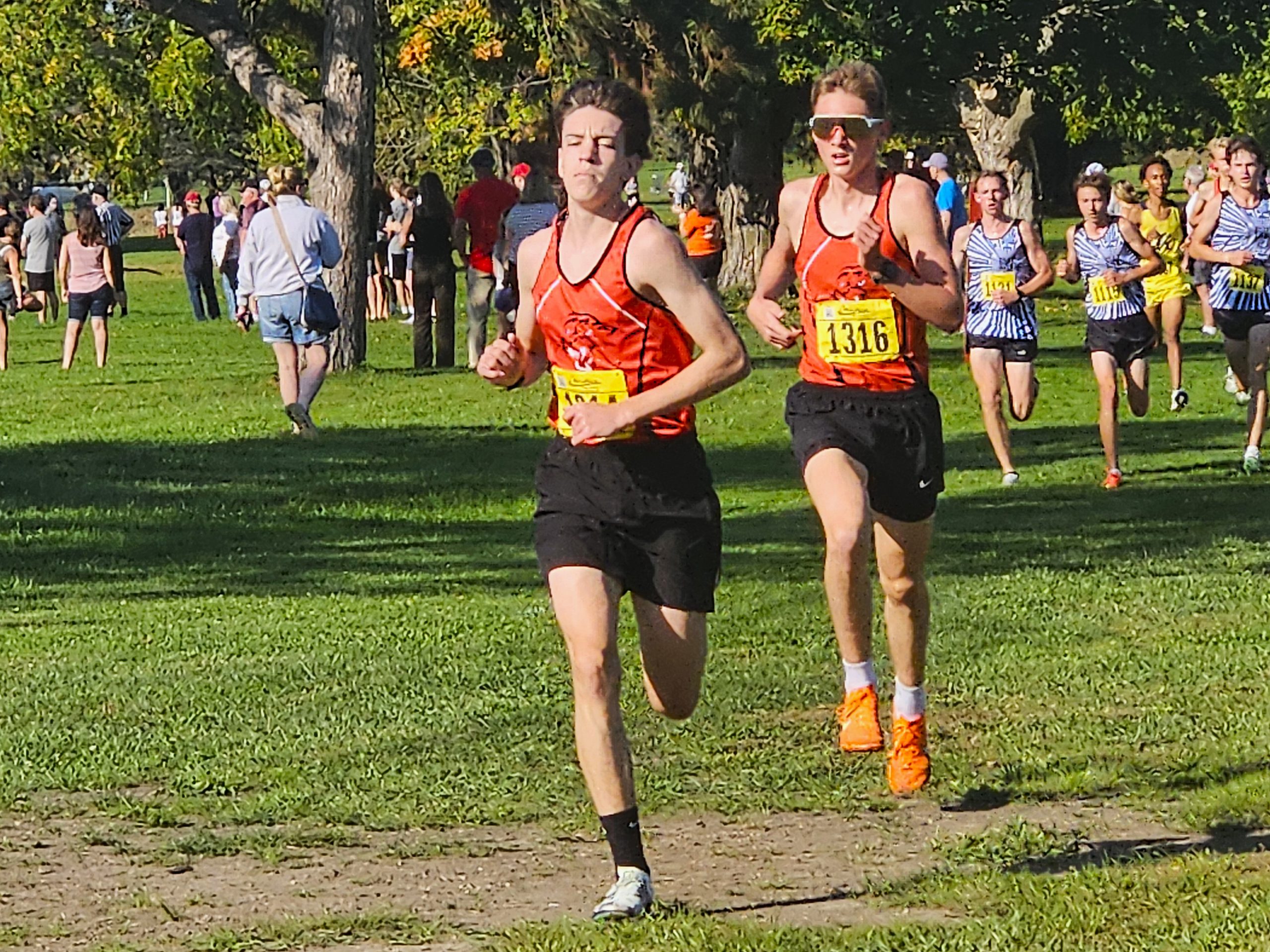 West Salem's Evan Berra and Carson Gronemus run during the Dick Mitchell Invitational at Maple Grove Venues on Saturday. -- TODD SOMMERFELDT PHOTO