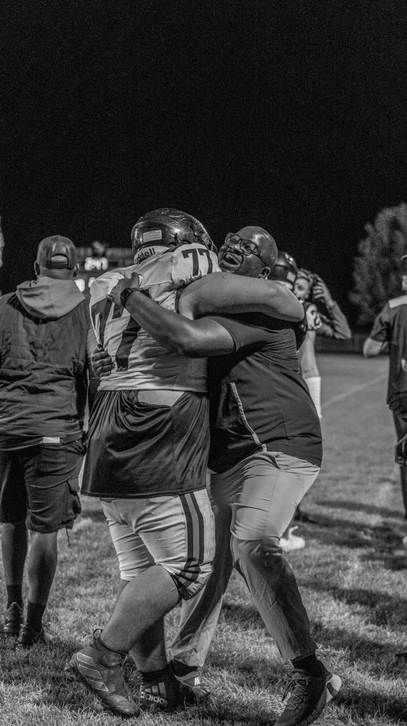 A celebratory sideline during Central's 20-6 MVC football victory over Holmen. -- KAYLIE ZIELKE PHOTO