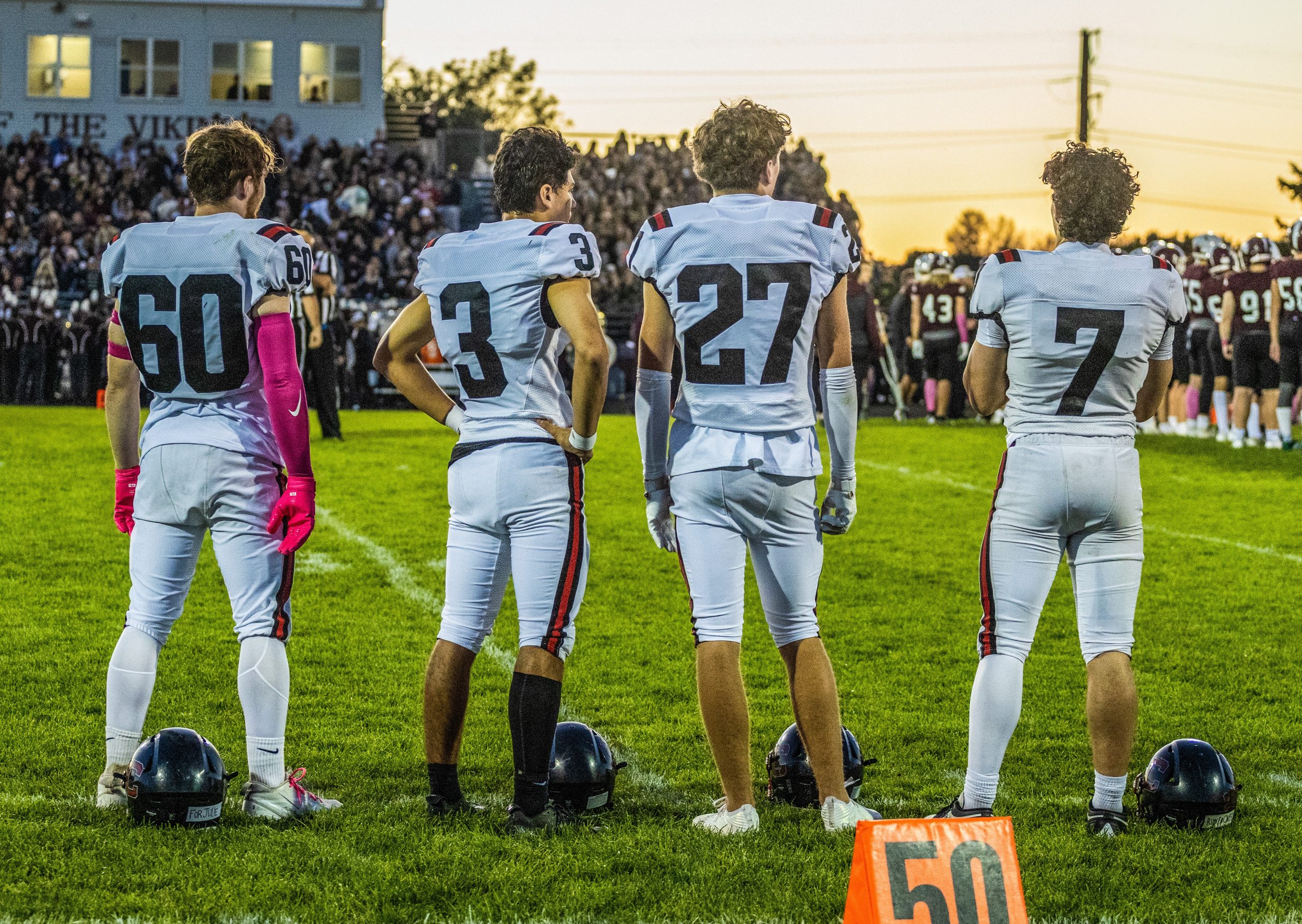 Central football players watch the action during an MBVC game against Holmen. -- KAYLIE ZIELKE PHOTO