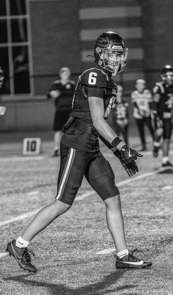 Central's Connor Groth lines up for a play during an MVC football game against Onalaska. -- KAYLEE ZIELKE PHOTO