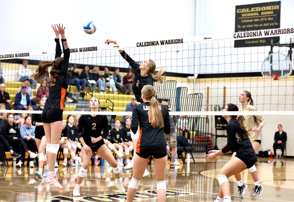 The Caledonia volleyball team beat Lake City in an MSHSL Section 1AA match on Thursday. -- CRAIG JOHNSON PHOTO