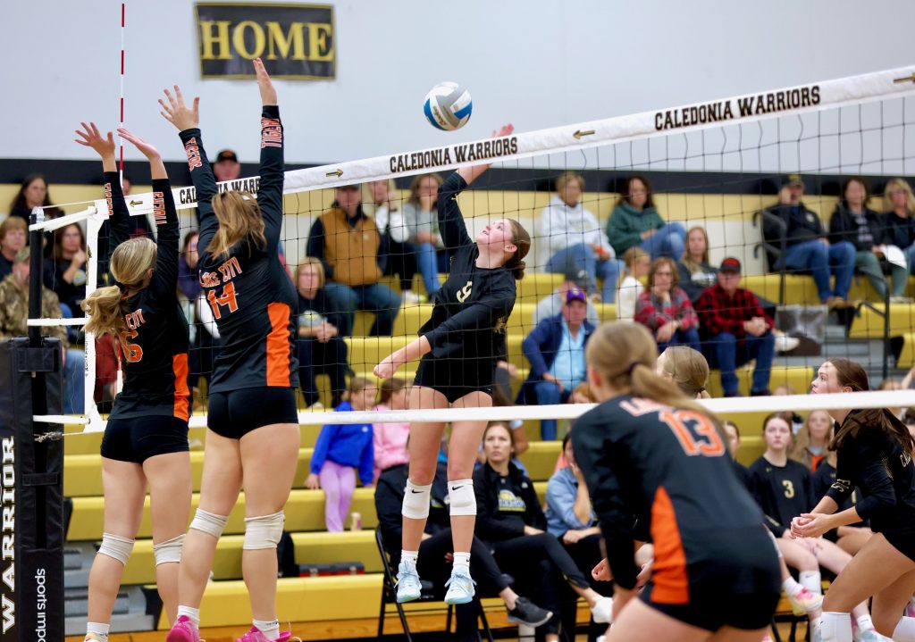 The Caledonia volleyball team beat Lake City in an MSHSL Section 1AA match on Thursday. -- CRAIG JOHNSON PHOTO
