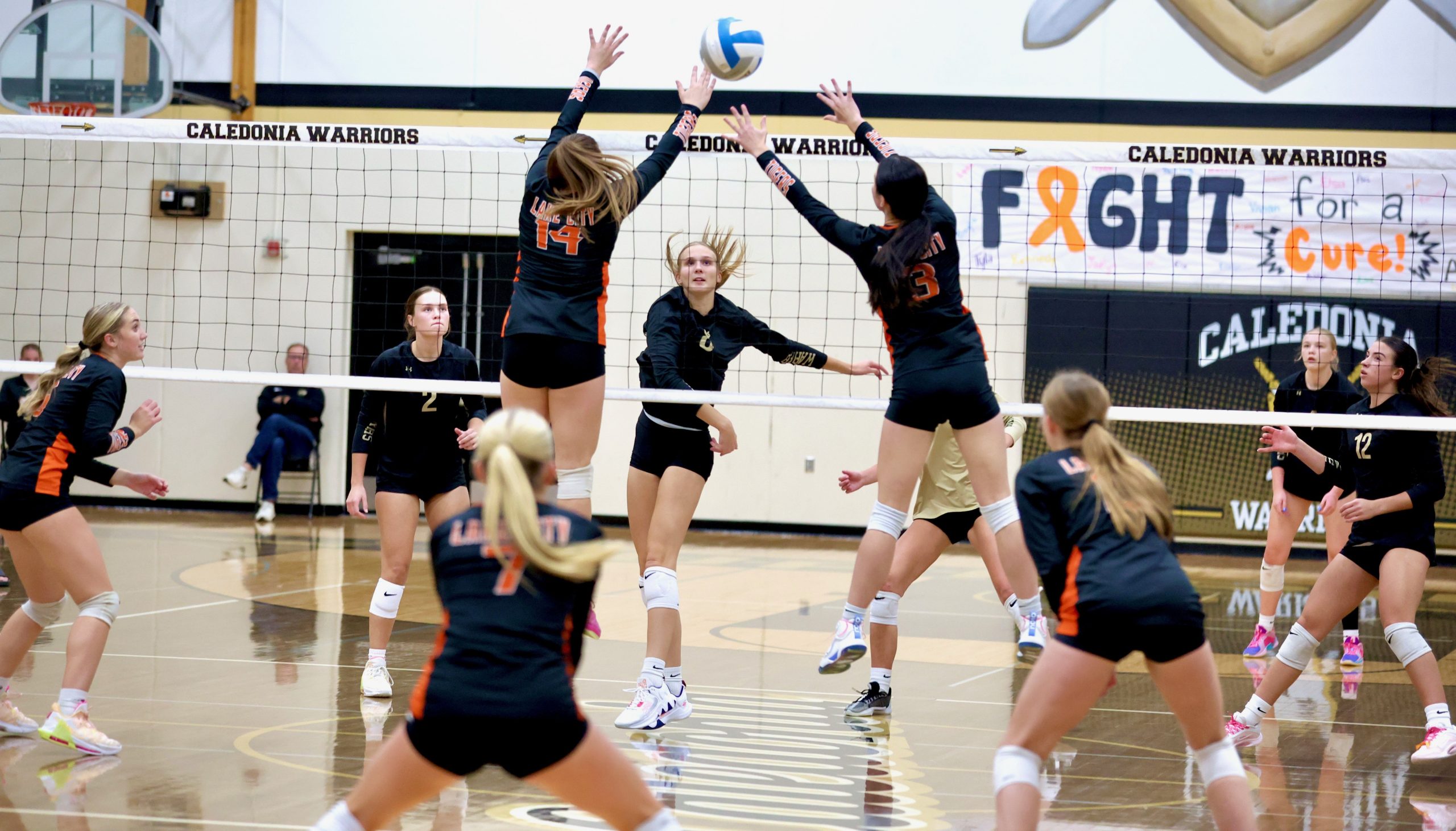 The Caledonia volleyball team beat Lake City in an MSHSL Section 1AA match on Thursday. -- CRAIG JOHNSON PHOTO