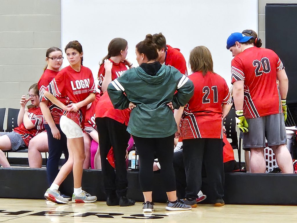 The Logan ASL soccer game huddles during its game against West Salem/Bangor. -- TODD SOMMERFELDT PHOTO
