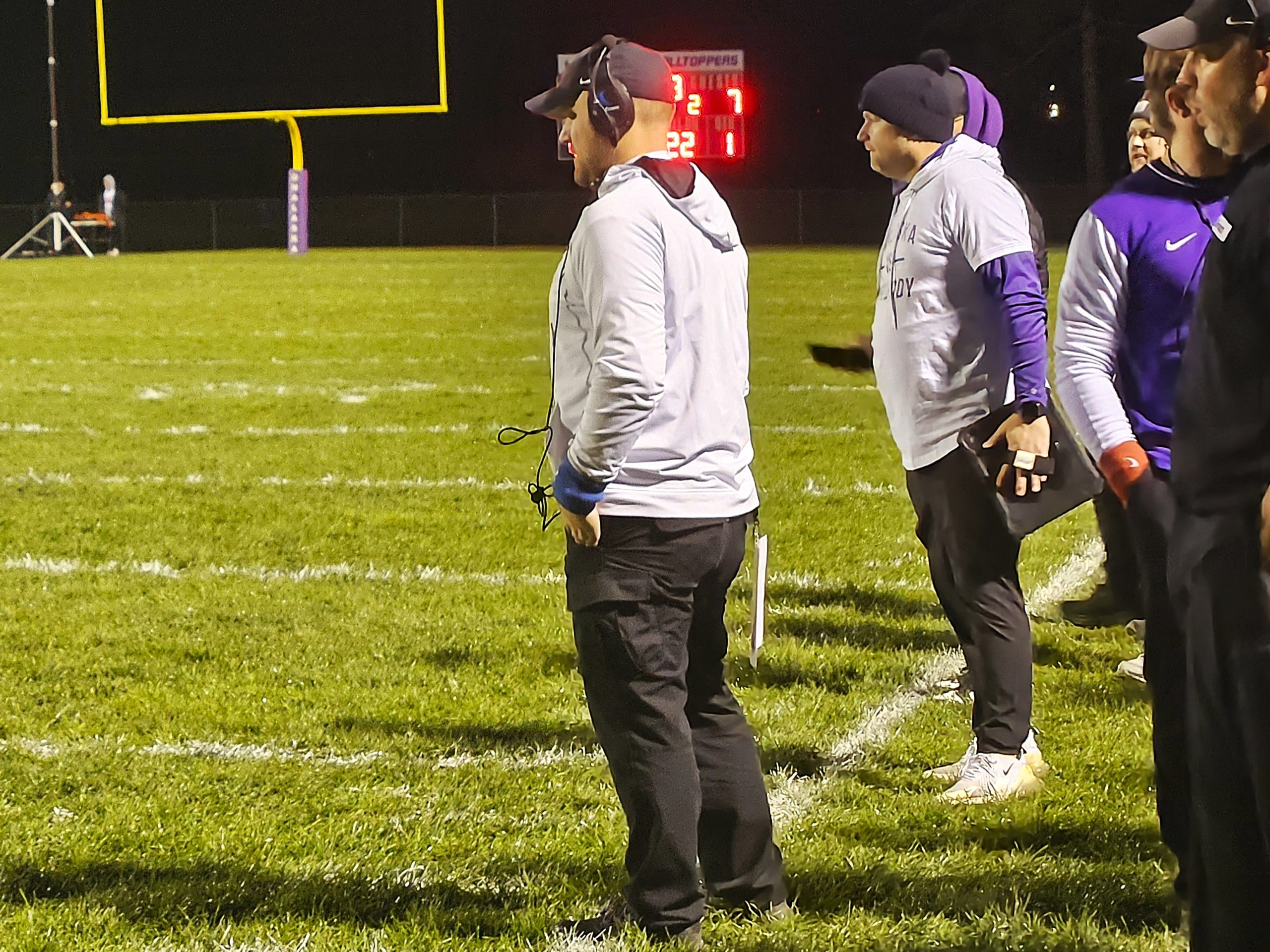 Onalaska football coach Tam Yashinsky watches his team play against Pewaukee in a WIAA Division 3 second-round playoff game. -- TODD SOMMERFELDT PHOTO