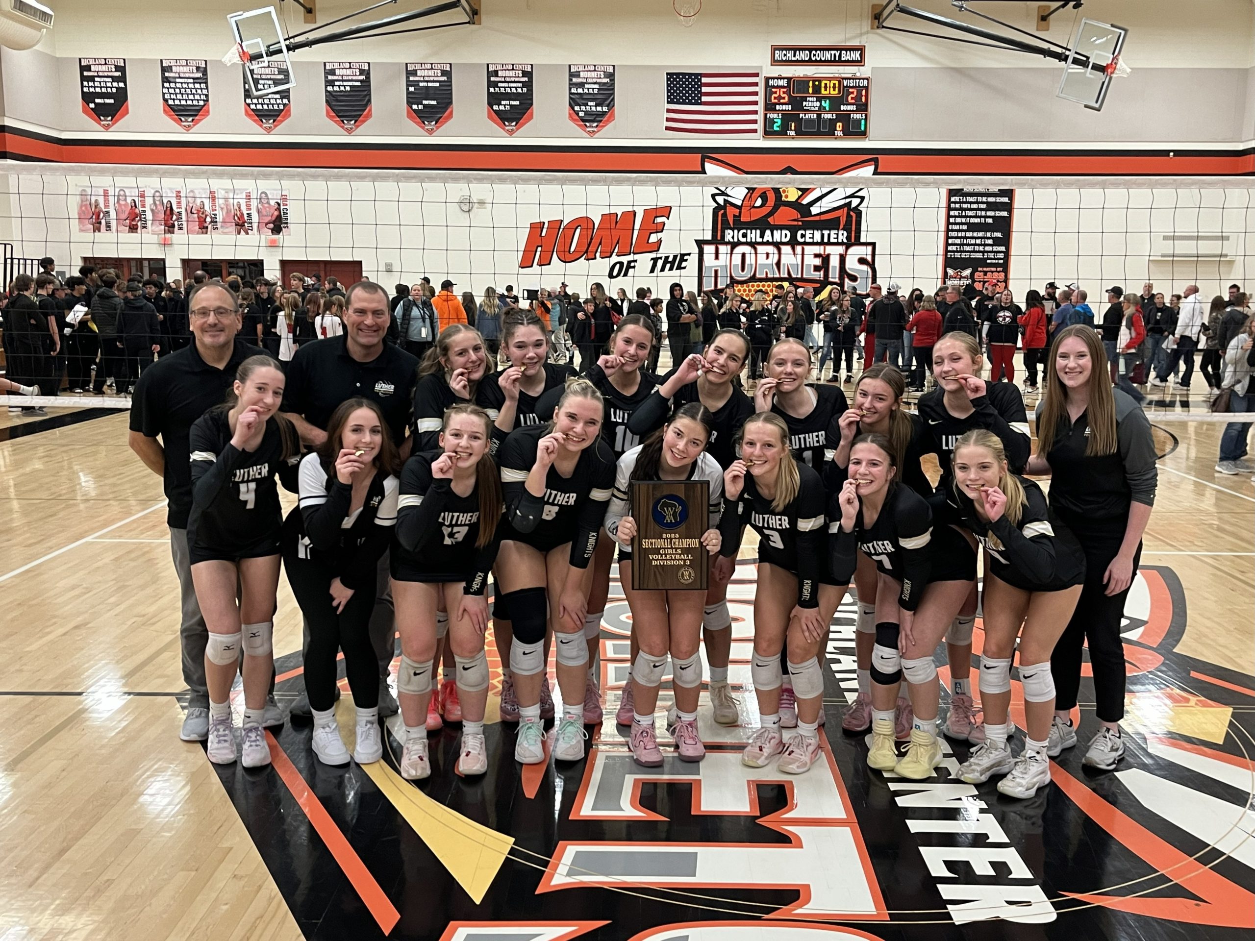 The Onalaska Luther volleyball team won a WIAA Division 3 sectional championship with a victory over Marshall on Saturday. -- SUBMITTED PHOTO