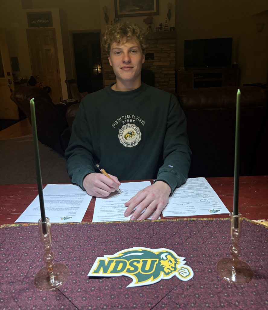 Holmen senior Joe Metter signed on Wednesday his Letter of Intent to play baseball at North Dakota State University. Metter, an outfielder, was the MVC Player of the Year last spring. -- SUBMITTED PHOTO