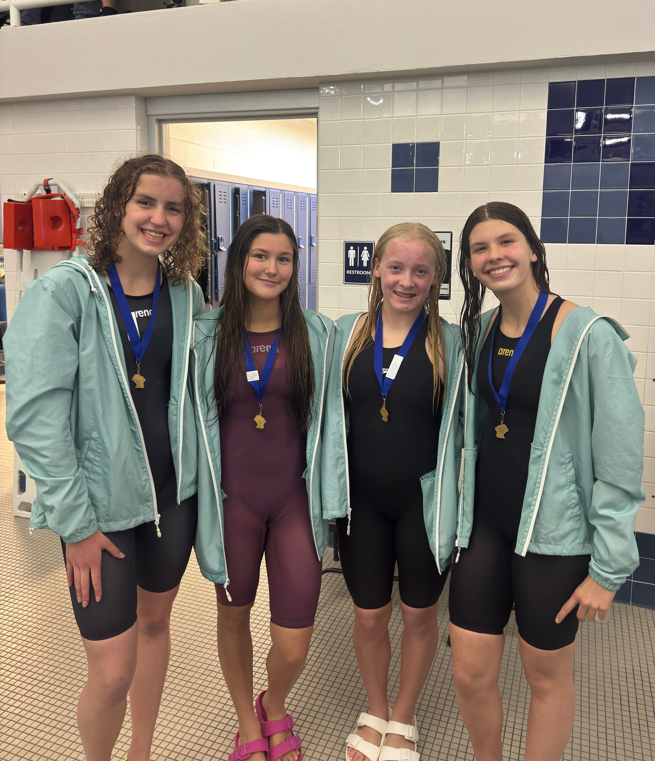 Bethany Hale, Lydia Foster, Elin Gilles and Onnalee Wolff will be at Saturday's WIAA Division 1 state swim meet in Waukesha after combining for three sectional victories last week. -- SUBMITTED PHOTO