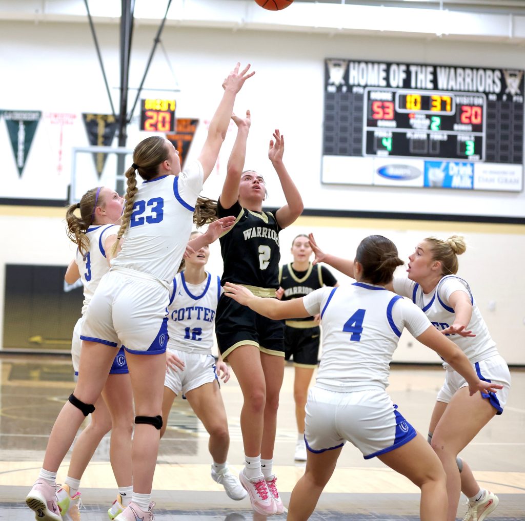 The Caledonia girls basketball team squared off with Winona Cotter on Tuesday. -- CRAIG JOHNSON PHOTO