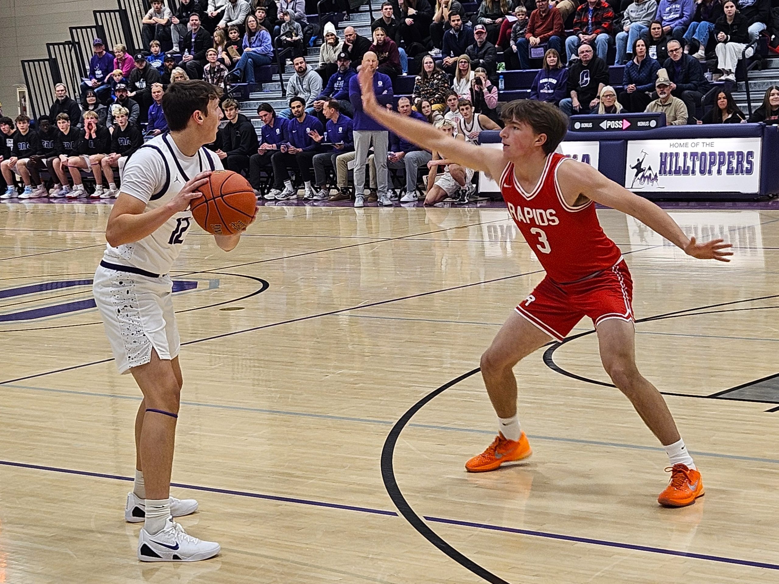 Onalaska senior Ian Kowal looks to pass on a night he scored 26 points in an 83-35 victory over Wisconsin Rapids. -- TODD SOMMERFELDT PHOTO