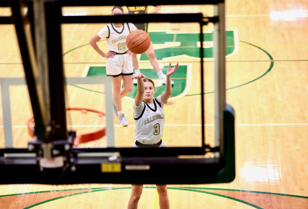 Caledonia senior Aubrie Klug shoots a free throw during Thursday's 62-41 victory over Rushford-Peterson. -- CRAIG JOHNSON PHOTO