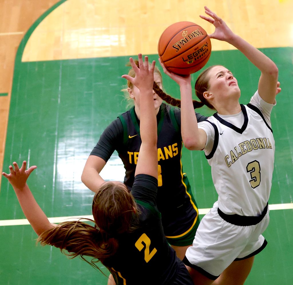 Caledonia girls basketball vs. Rushford-Peterson. -- CRAIG JOHNSON PHOTO
