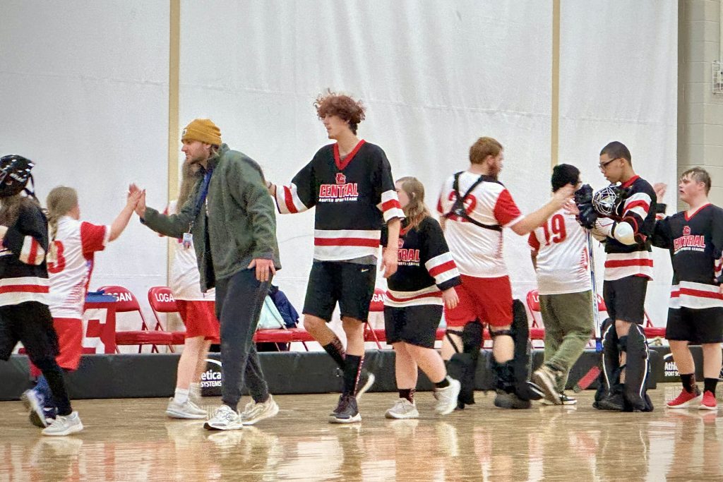 Logan vs. Central ASL floor hockey. -- TARA WALTERS PHOTO