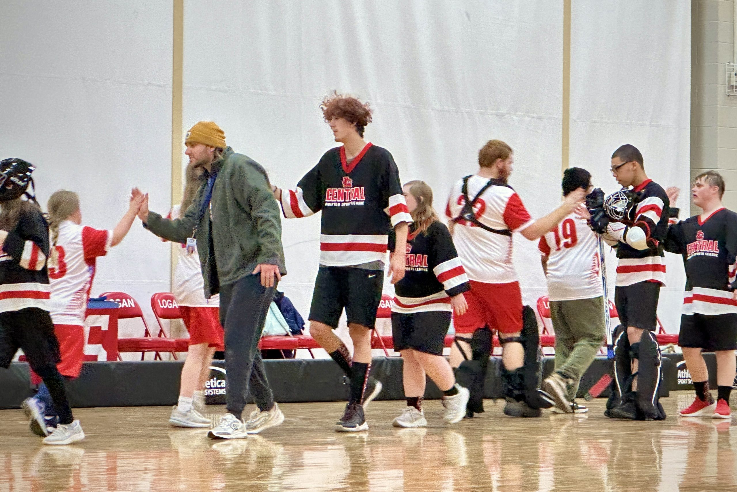 Logan vs. Central ASL floor hockey. -- TARA WALTERS PHOTO