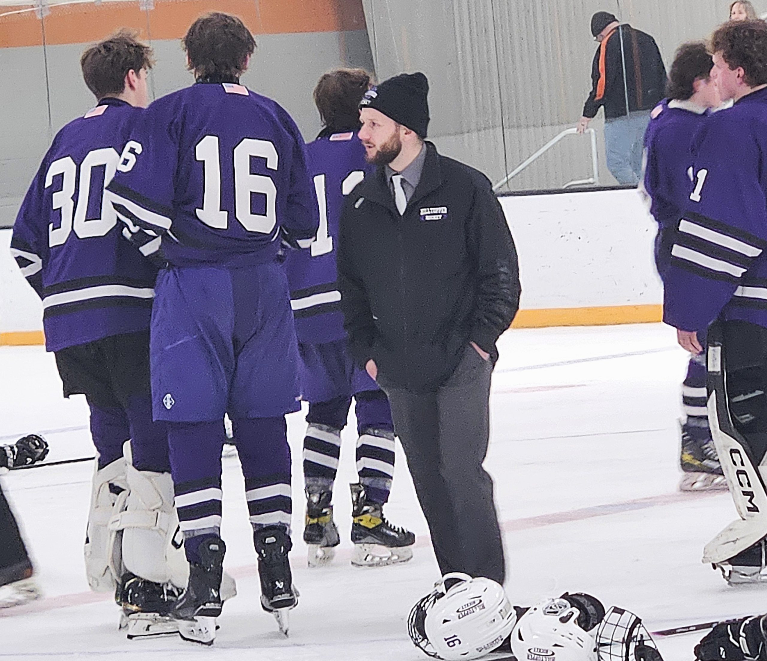Coach Drew Kjos and the Onalaska/La Crosse boys hockey team take a 22-2 record into the WIAA Division 1 postseason. -- TODD SOMMERFELDT PHOTO