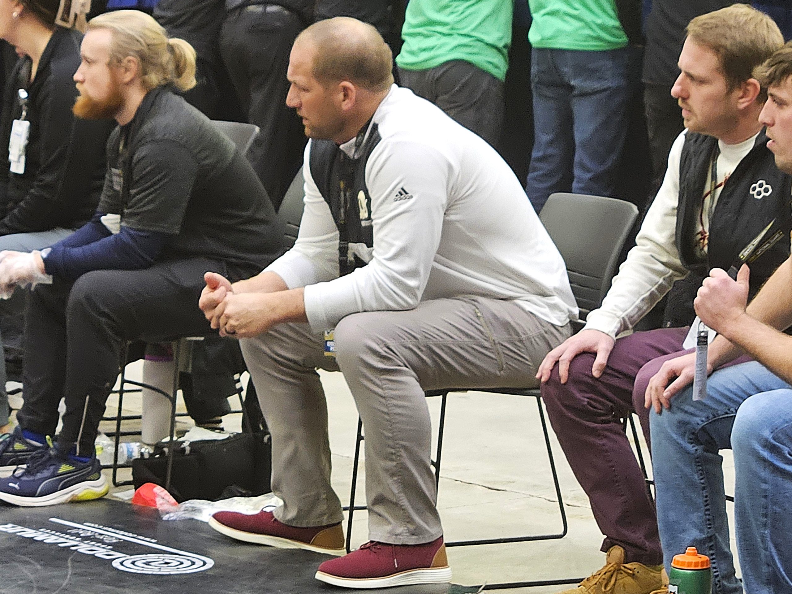 G-E-T/Melrose-Mindoro wrestling coach Peter Peterson watches a match at the Bi-State Classic. -- TODD SOMMERFELDT PHOTO