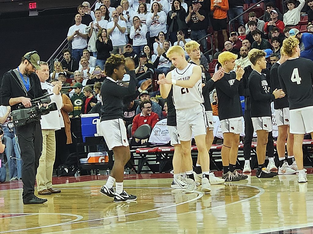 West Salem senior Nate Dillaber is introduced to the crowd at the Kohl Center. -- TODD SOMMERFELDT PHOTO