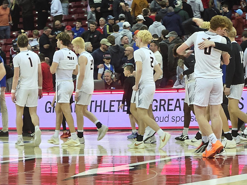 The West Salem boys basketball team leaves the Kohl Center court after a 64-58 loss to Whitefish Bay in a WIAA Division 2 state semifinal on Friday. -- TODD SOMMERFELDT PHOTO