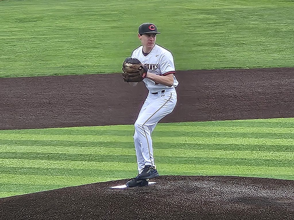 Drew Ehler-Blum throws a pitch for the Central baseball team during a doubleheader sweep of Wisconsin Rapids at Copeland Park on Saturday. -- TODD SOMMERFELDT PHOTO