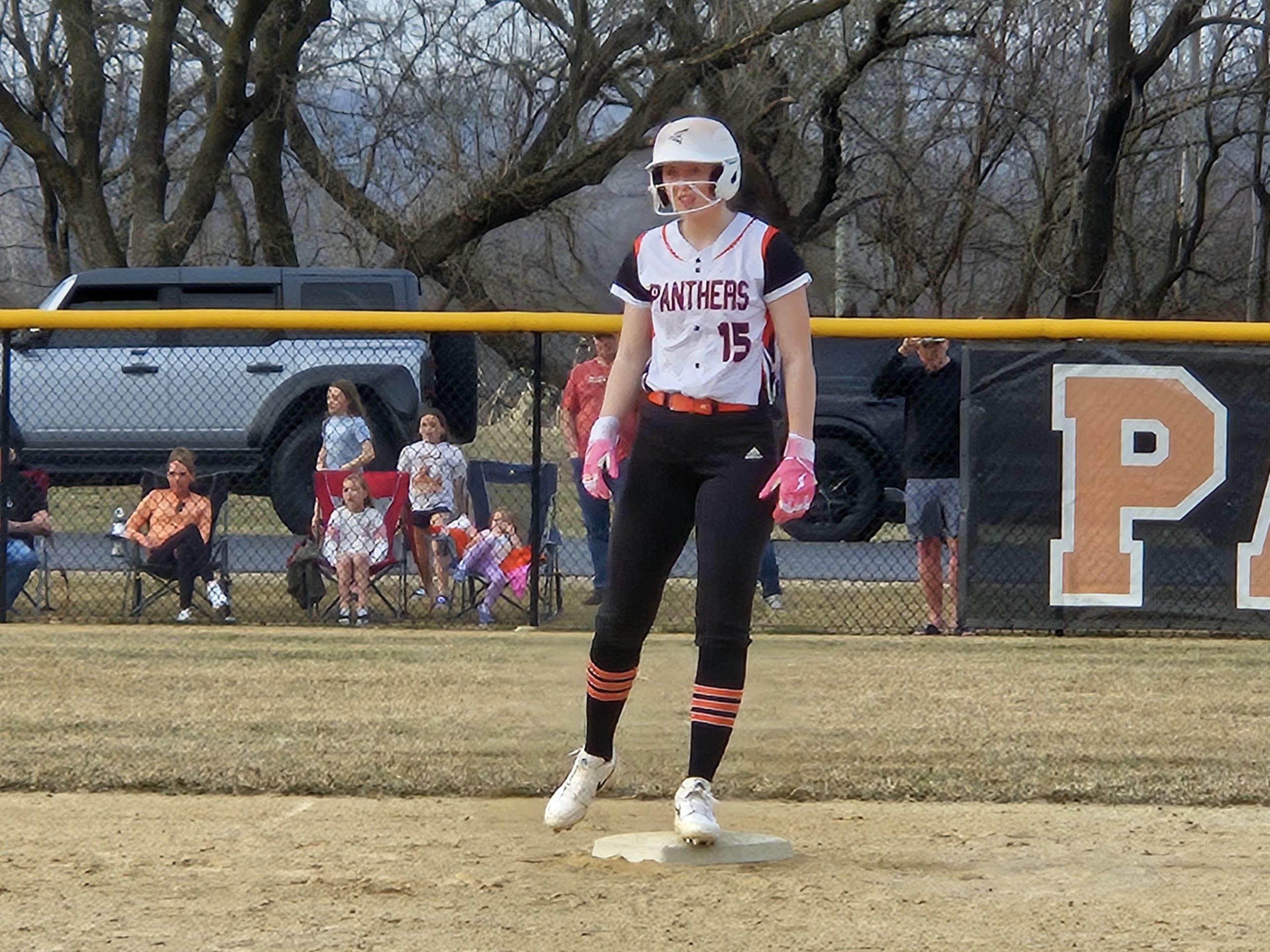 Ava Hendrickson stands on second base for the West Salem softball team in a game against Arcadia. -- TODD SOMMERFELDT PHOTO