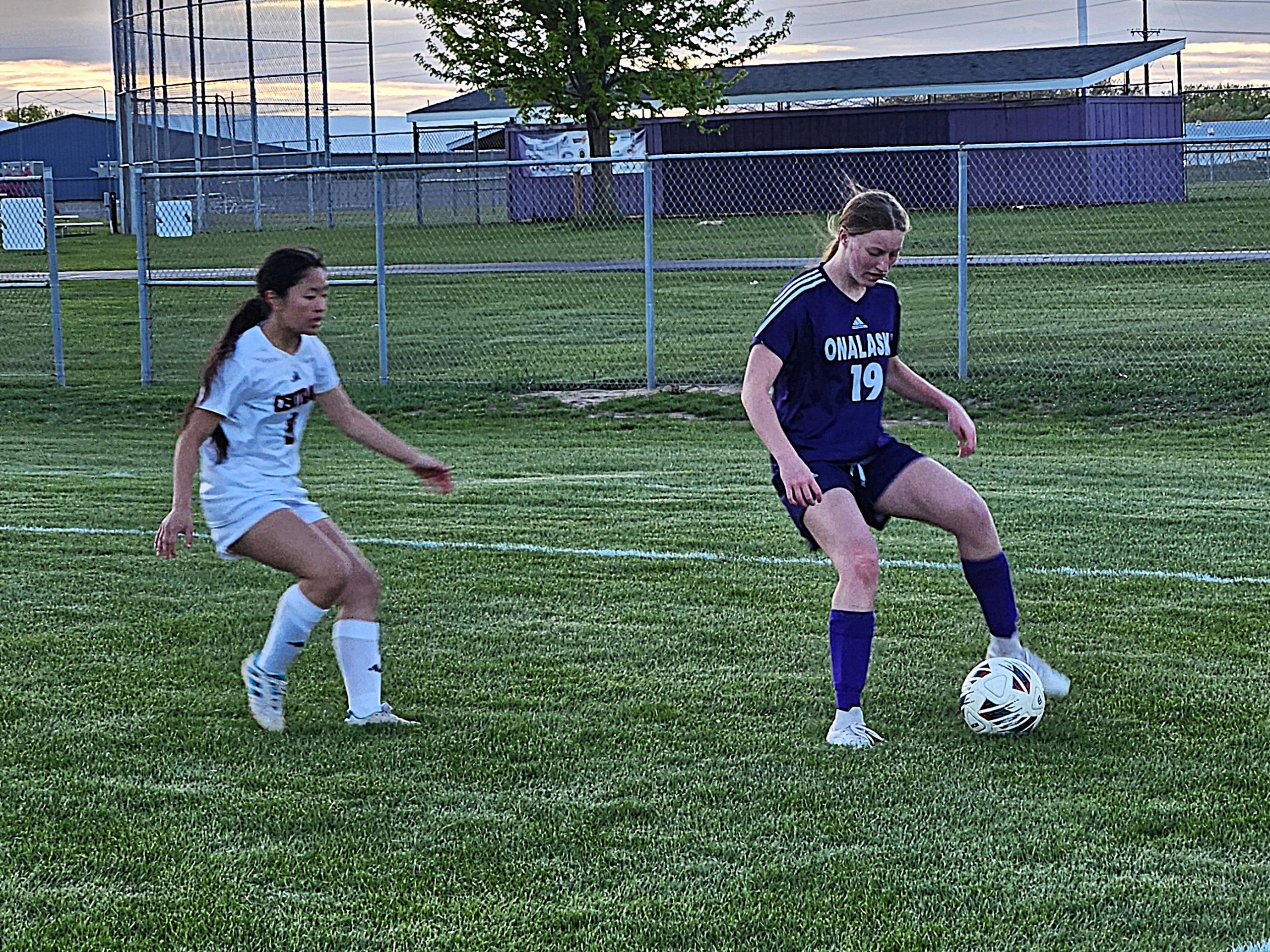 ONalaska's McKenna Alderman tries to control the ball during a soccer game against Central on Thursday. -- TODD SOMMERFELDT PHOTO