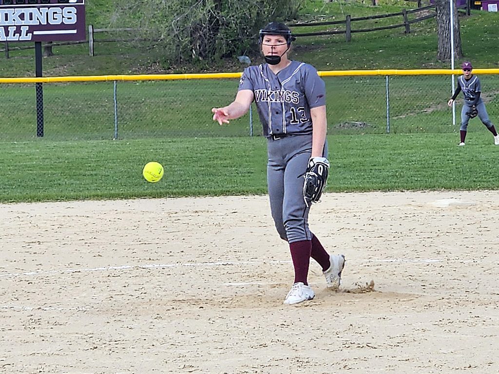 Holmen's Gabi Stuhr pitches against River Falls. -- TODD SOMMERFELDT PHOTO