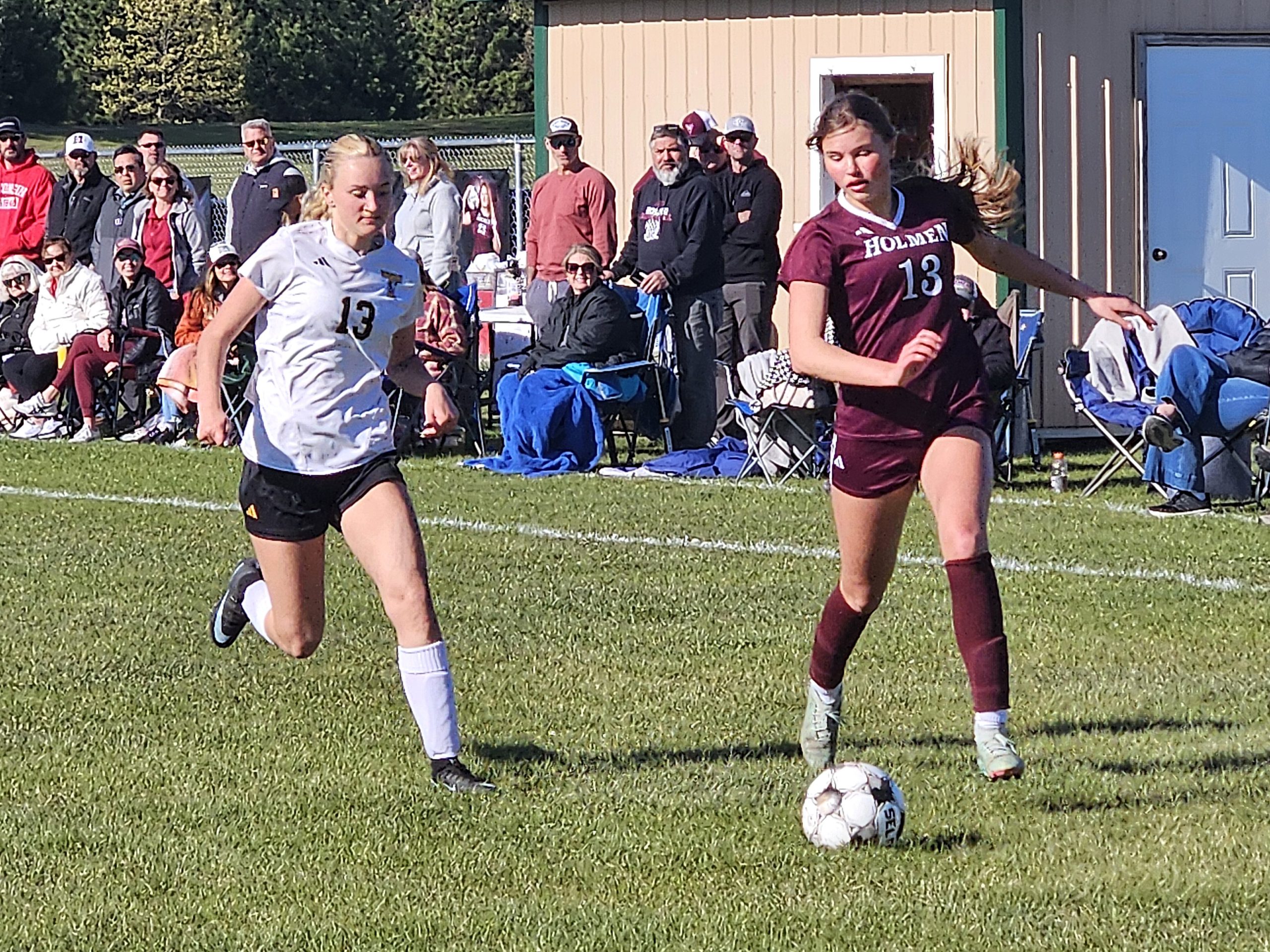 Holmen sophomore Aspyn Truewe moves the ball toward the goal during Thursday's game against Tomah. -- TODD SOMMERFELDT PHOTO