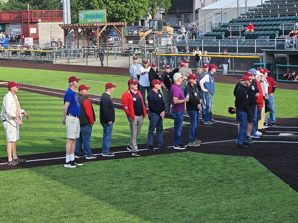 The Central baseball team honored alumni from its WIAA championship teams from 1978 and 1986 at Copeland Park on Friday. -- TODD SOMMERFELDT PHOTO