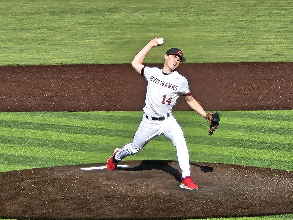 Drew Ehler-Blum pitches for Central against Stevens Point. -- TODD SOMMERFELDT PHOTO