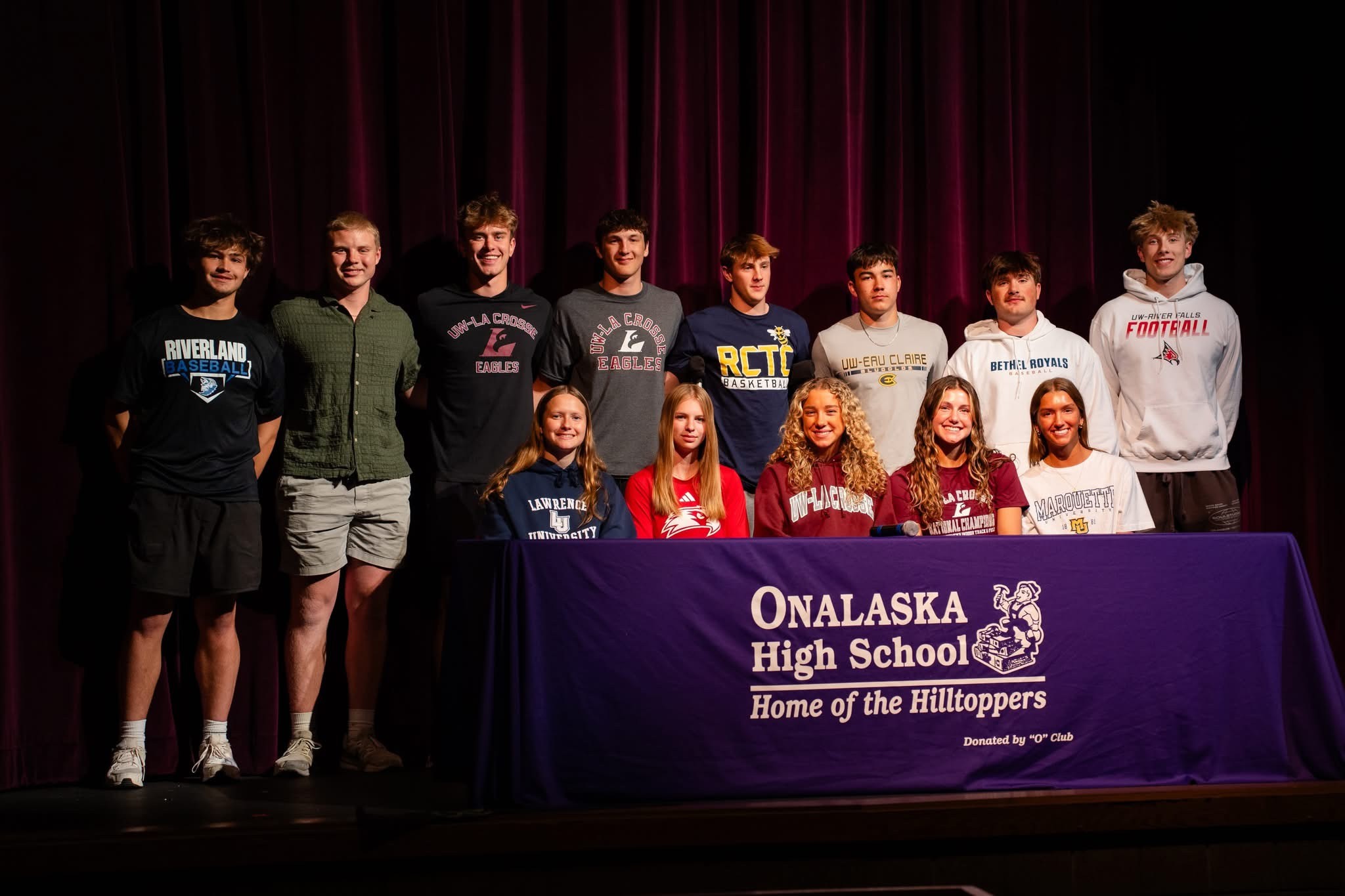 Onalaska High School hosted a signing day Wednesday for 13 athletes committing to collegiate programs. -- SUBMITTED PHOTO