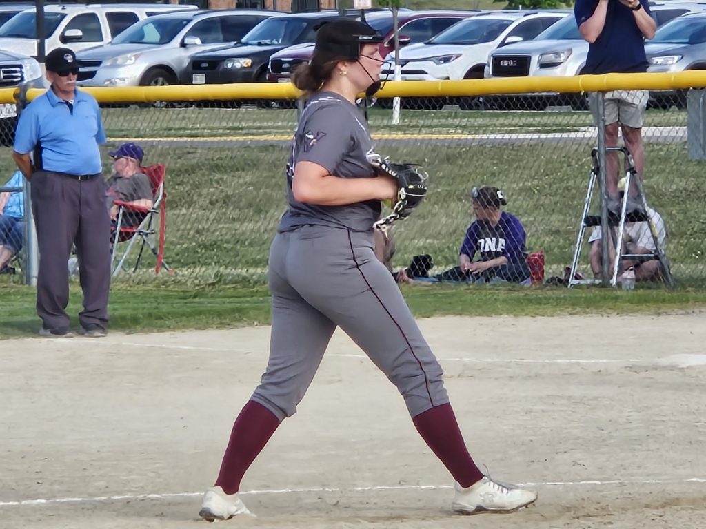 Holmen senior Gabi Stuhr prepares to fire a pitch against Onalaska. -- TODD SOMMERFELDT PHOTO