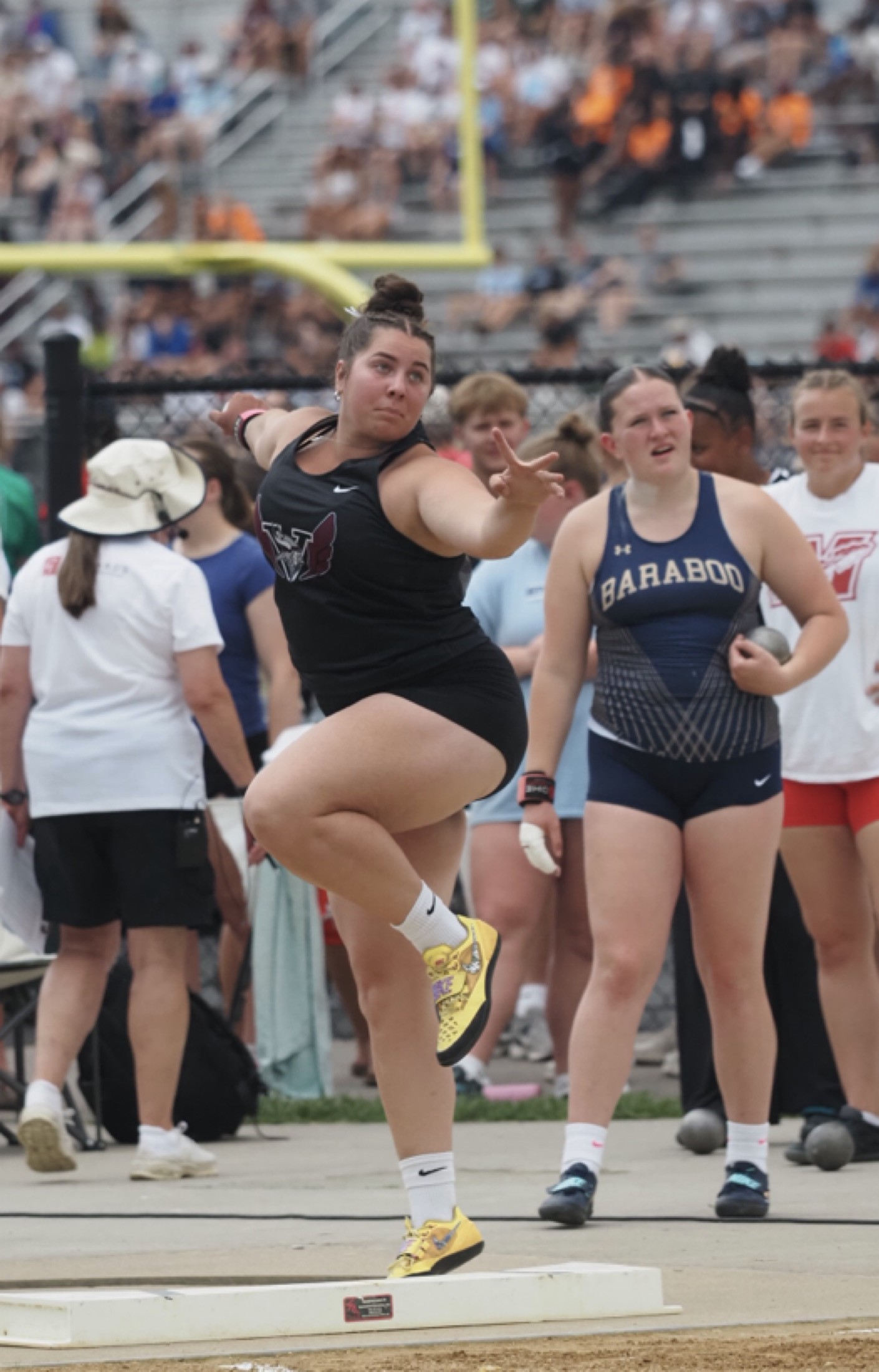 Holmen senior Brenna Schmidt placed sixth in the Division 1 shot put at the WIAA state track and field meet on Friday. -- TARA WALTERS PHOTO
