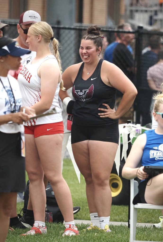 Holmen senior Brenna Schmidt placed sixth in the Division 1 shot put at the WIAA state track and field meet on Friday. -- TARA WALTERS PHOTO