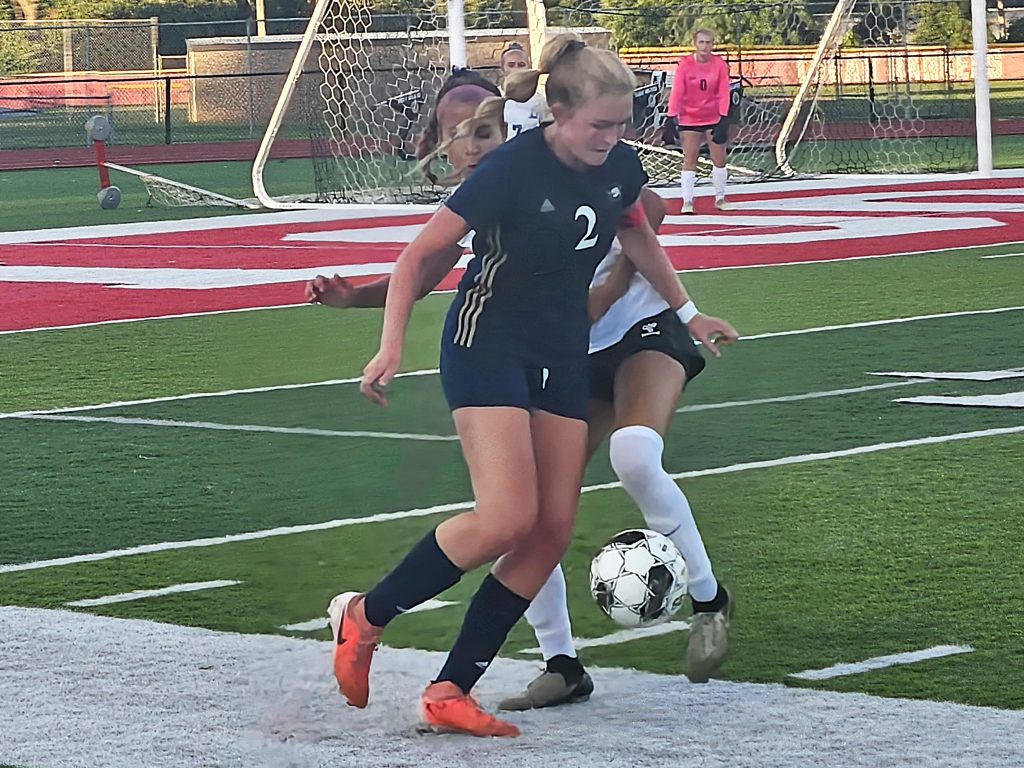 Aquinas senior Hayden Zehren controls the ball in a WIAA Division 4 sectional semifinal against Lodi on Thursday. -- TODD SOMMERFELDT PHOTO