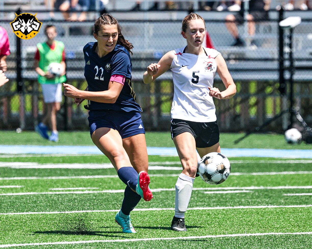 Aquinas senior Alexa Myre advances the ball against Washburn in a WIAA sectional final Saturday in Eau Claire. -- NATE BEIER PHOTO